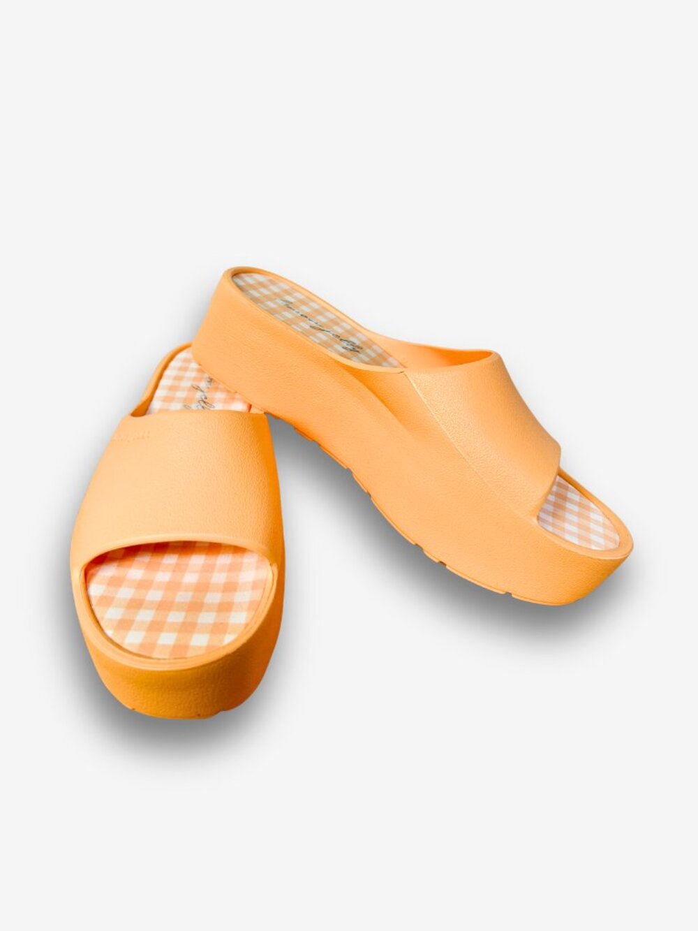 Lemon Jelly Sunny Tangerine Vegan Platform Slide Sandals EU 39 US 8.5–9